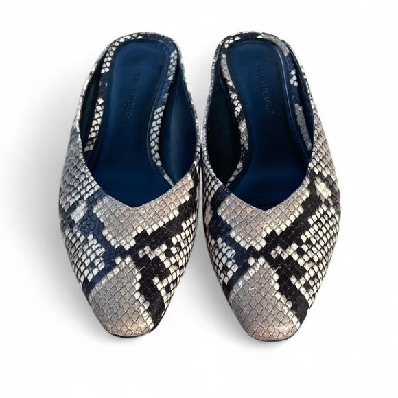 Banana Republic Black and White Snakeskin Mules Size 7 - Picture 2 of 7